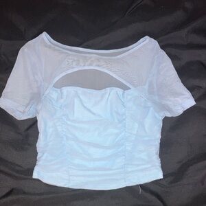 SHEIN White Short Sleeve Crop Blouse